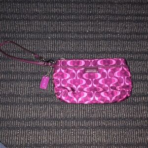 Coach Magenta Patterned Wristlet